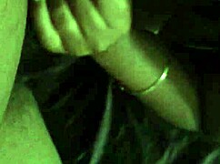 Redbone beauty with thick curves sucks big black cock deep in shadows