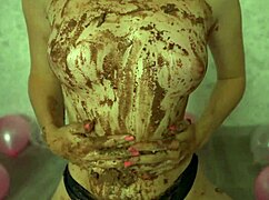 petite brunette cheerleader crushes cake on her perfect ass and tiny tits in lingerie