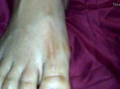 Ebony Delivers Steamy Foot Job Cumshot