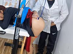 stepmom drags her stepdaughter to a shady gyno who rips clothes and shakes asses with creampie fetish