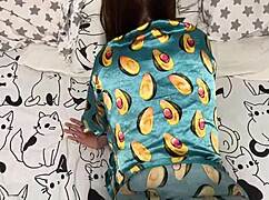 Stepdaughter eagerly awaits stepdad's overnight visit for homemade sex