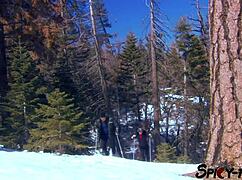 busty amateur bends over for intense doggystyle pounding amid mountain views!