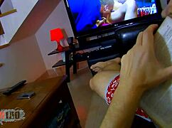 Excited cougar slut takes two hard cocks in wild group pounding