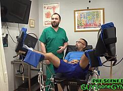 behind the scenes angel ramiraz spreads shaved pussy for cum extraction in latex gloves clinic