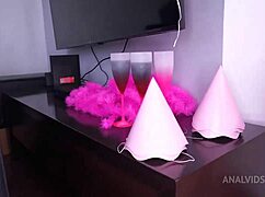 Jasminy villar celebrates 24th anniversary with 7 cocks anal dap prolapse ebony dirty talk