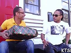 whoa this ladyboy's massive cock throbs while she sucks and fucks hard