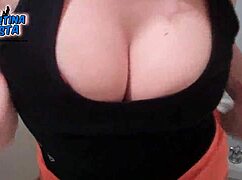 Huge Latina Cameltoes and Tits Burst from Tight Leggings and Thong Panties