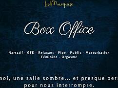 french babe gives gentle bj at box office. public gfe dirty talk 😘💦