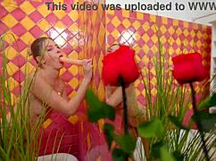 blonde babe shoves huge anal dildo in tight wet pussy solo in bathroom 💦🍑