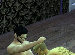 mortimer ravages horny gilf at office. bella catches wild simporn 4 action