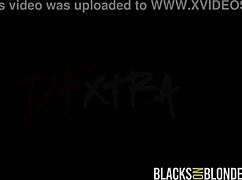 waitress hazel moore's tight holes stuffed by monster cocks at interracial dinner gangbang