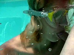 cruz's blowjobs make cum explode everywhere underwater in the pool with petite hungarian teens