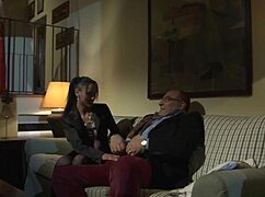 i suck off the old man hard then finger my wet pussy watching him fuck his bitch