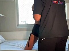 hardcore fuck this skinny teen right after her workout!