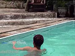 milf slut revenges boyfriend by fucking his son poolside cum in mouth trailer