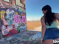 Risky Public Fuck Makes Aleksa Mink Cum Hard on Monster Cock Outdoors