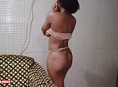 Village ebony teen maid tries first homemade fuck with friend's big cock at ranch.