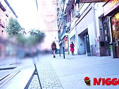 black guy pounds melanie dior's tight pussy hard in rough interracial quickie ride