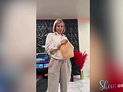 blonde milf in lingerie dances dirty before bdsm clothes rip in tucson