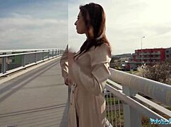 oh god, this super sexy brunette's tits and ass make public fucking irresistible...