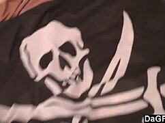 sexy caribbean pirate strips teasing for cam