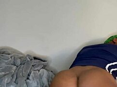 black teen humps pillow hard after gym pussy lips dripping