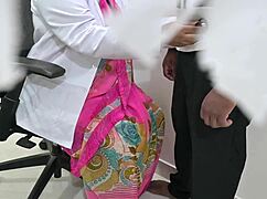 😏 Indian lady doc sneaks peeks at patient's throbbing cock during checkup 👀