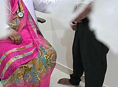 😏 Indian lady doc sneaks peeks at patient's throbbing cock during checkup 👀