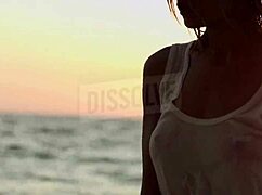 oh man her wet see-through bra clings to those nipples on the beach... russian blonde crossdressing sexy