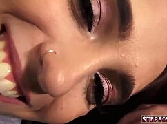 whoa teen cheerleader sucks stepbro's banana dildo on cam 😍🍌 so taboo!!