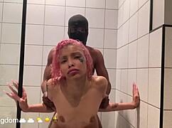 Michikomalandro slurps bbc deep then skinny latina ass takes shower anal pounding