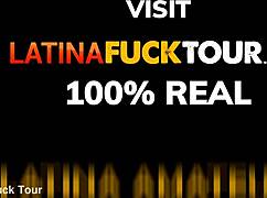 tanned redhead latina babe drools over huge white cock