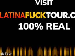 tanned redhead latina babe drools over huge white cock