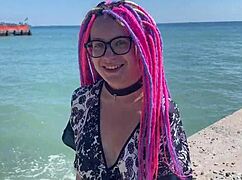 brunette teen moans hard during crazy holiday outdoor spanking cum covered sexy