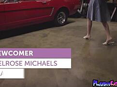 passionate redhead melrose michaels strips slow 🔥 her huge natural tits bounce free 😍 shaved pussy teases