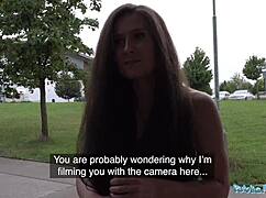 Lara Fox's skinny ass begs for public cum coverage