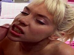 Blonde Teen's Overwhelming Joy from Huge Cock Cum Facial