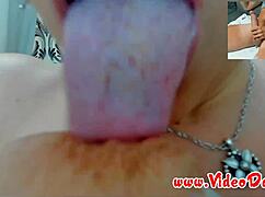 Her fat tits bounce wildly during intense webcam masturbation session