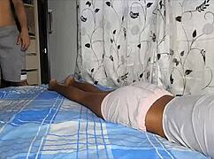 fiery big ass stepdaughter rides daddy in taboo homemade anal creampie fantasy