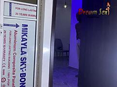 Oiled ebony hookup takes big black cock creampie in hardcore homemade pounding