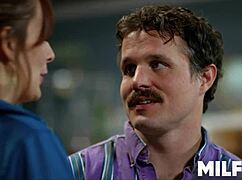 she's the hot milf teacher who can't resist fucking her muscular college student's huge cock in class