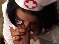 Patient Rams Cock Deep in Thick Nurse Sandra Romain's Juicy Bent-Over Bum!
