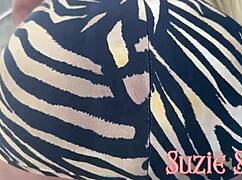 suzie slut bends bare under dress for attendant's full ass pounding