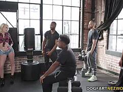 dixie takes on huge black cocks in wild gangbang orgy