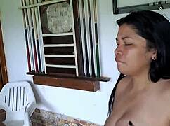 Chubby Latina Stepmom Sucks Big Cock Homemade POV