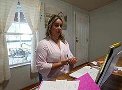 Step-mom with big tits rides monster cock doggystyle then cowgirl bent over blowjob