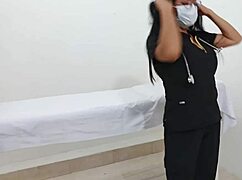 horny latina doctor seduces patient in military hospital fucking shamelessly during exam