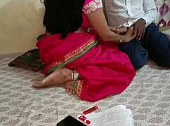 indian teacher grabs student's monster cock from pocket smokes cigarette then rides hard creampie