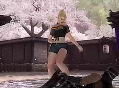 Rachel delivers fierce ballbusting to Ryu Hay in DOA5LR