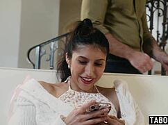 Petite latina teen penelope woods gets surprised by stepdaddy's deepthroat blowjob